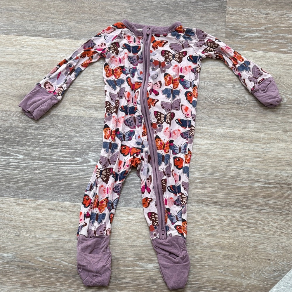 Little Sleepies Butterfly Print Kids One Piece Pajama